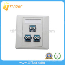 3-Port Duplex LC Fiber Optic Faceplate/ Wall Plate